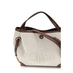 Beige Stoff-Handtasche