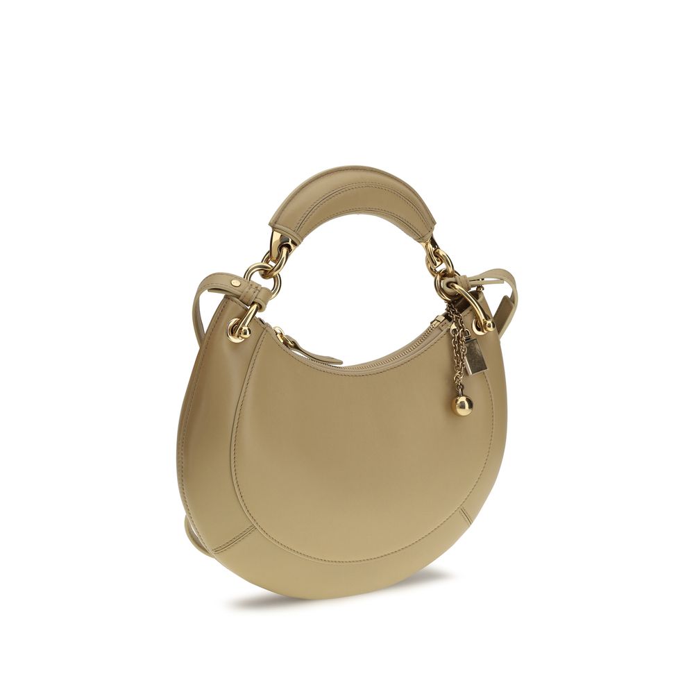Beige Kalbsleder Bos Taurus Schultertasche