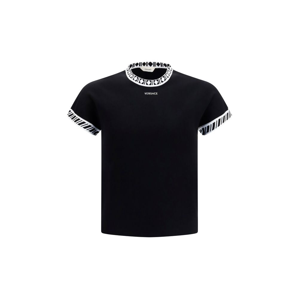 Schwarzes Baumwoll-T-Shirt