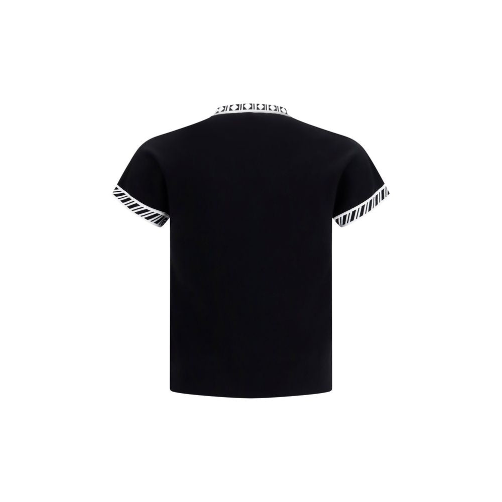 Schwarzes Baumwoll-T-Shirt