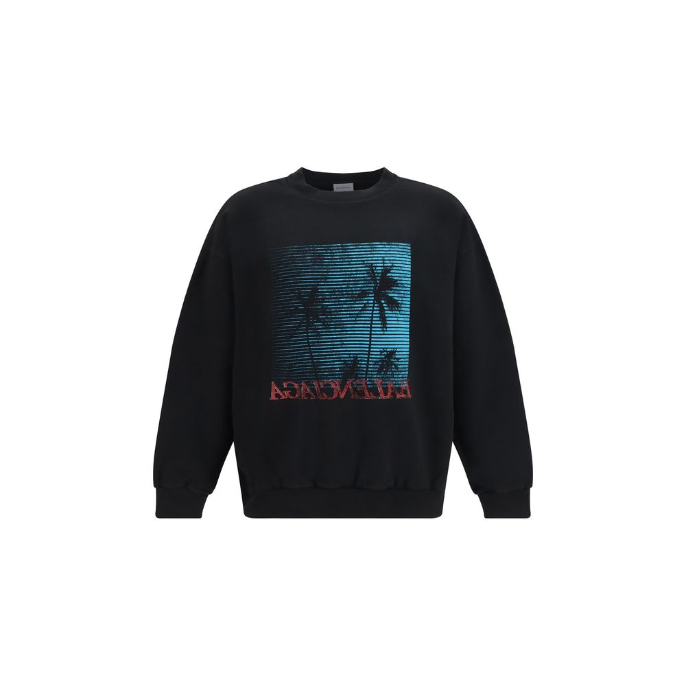 Schwarzer Baumwoll-Sweatshirt