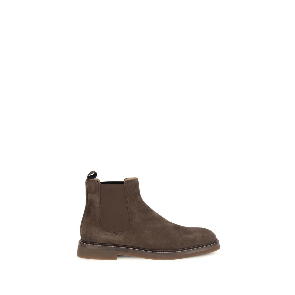 Braune Kalbshaut Bos Taurus Chelsea-Boots