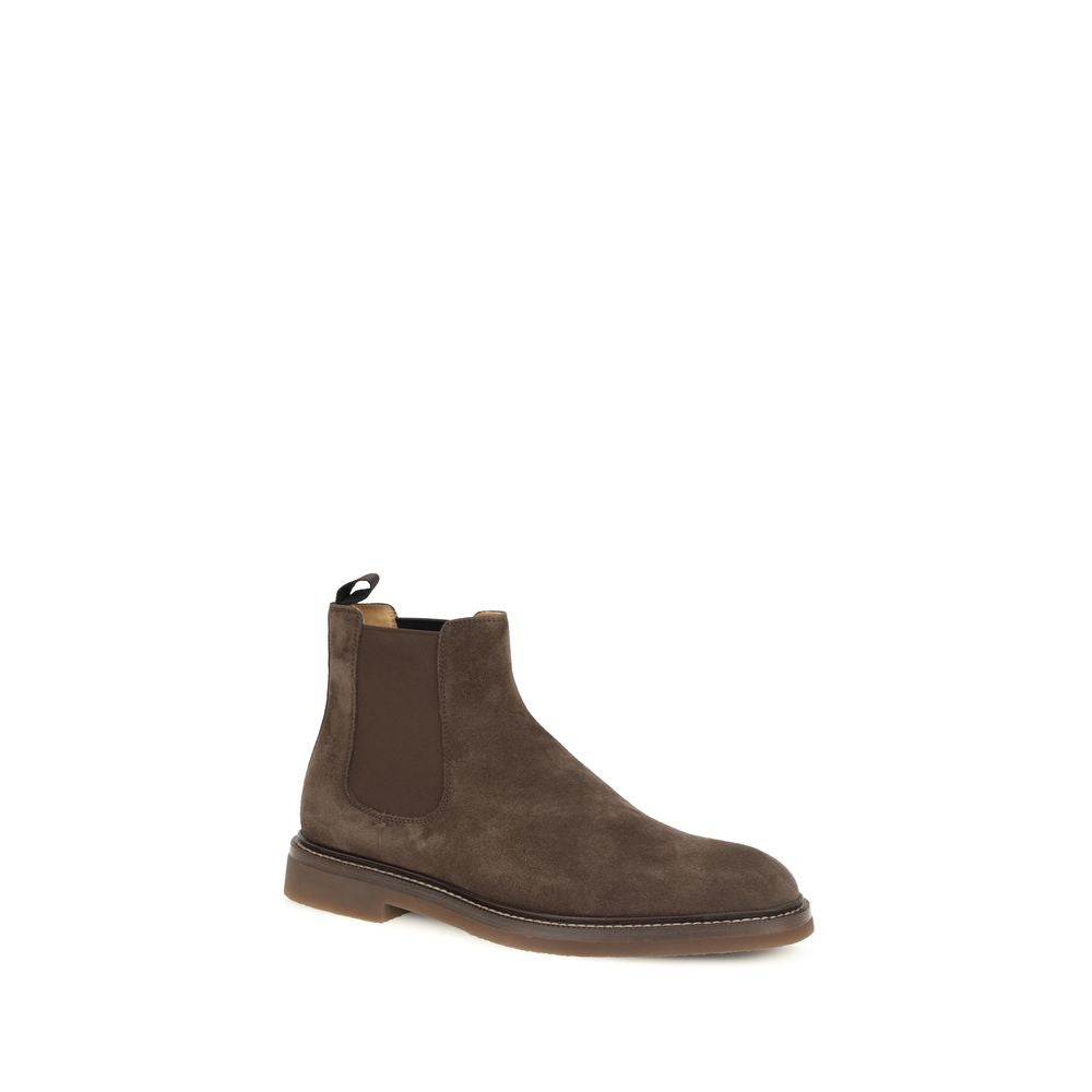 Braune Kalbshaut Bos Taurus Chelsea-Boots