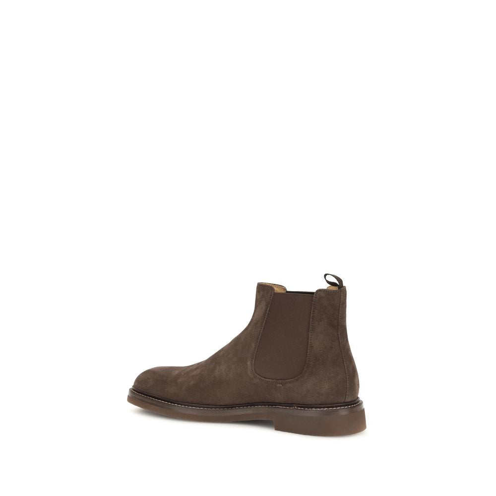 Braune Kalbshaut Bos Taurus Chelsea-Boots