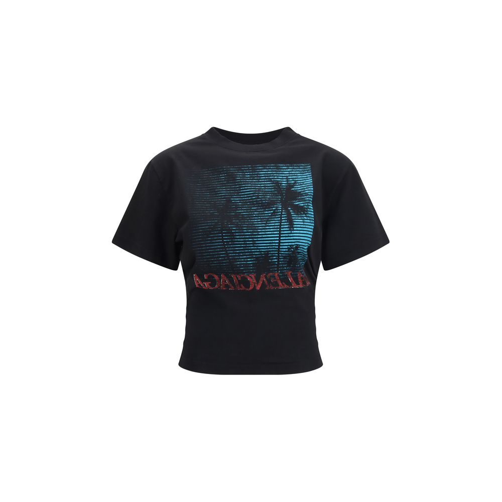 Schwarzes Baumwoll-T-Shirt