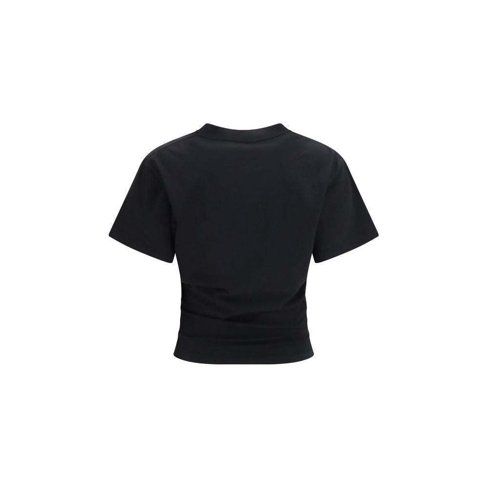 Schwarzes Baumwoll-T-Shirt
