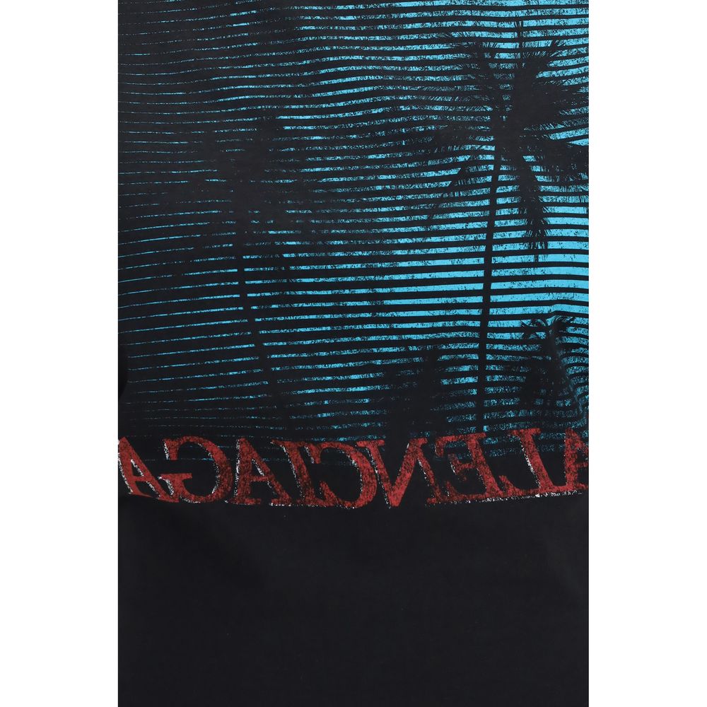Schwarzes Baumwoll-T-Shirt