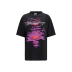 Schwarzes Baumwoll-T-Shirt