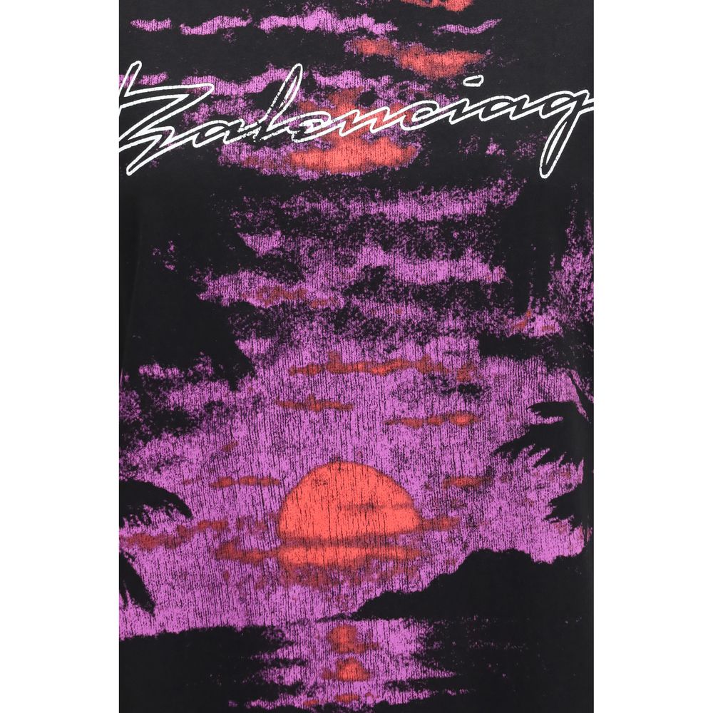 Schwarzes Baumwoll-T-Shirt