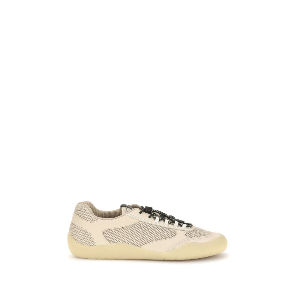 Beige Calf Leather Bos Taurus Athletic Sneakers