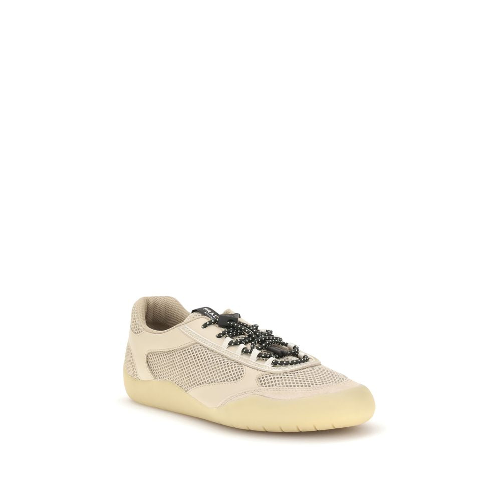 Beige Calf Leather Bos Taurus Athletic Sneakers