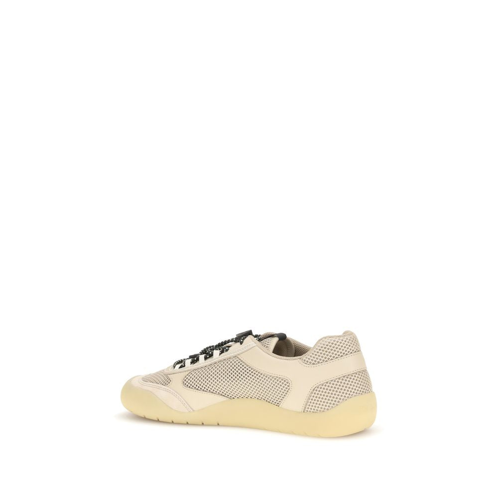 Beige Calf Leather Bos Taurus Athletic Sneakers