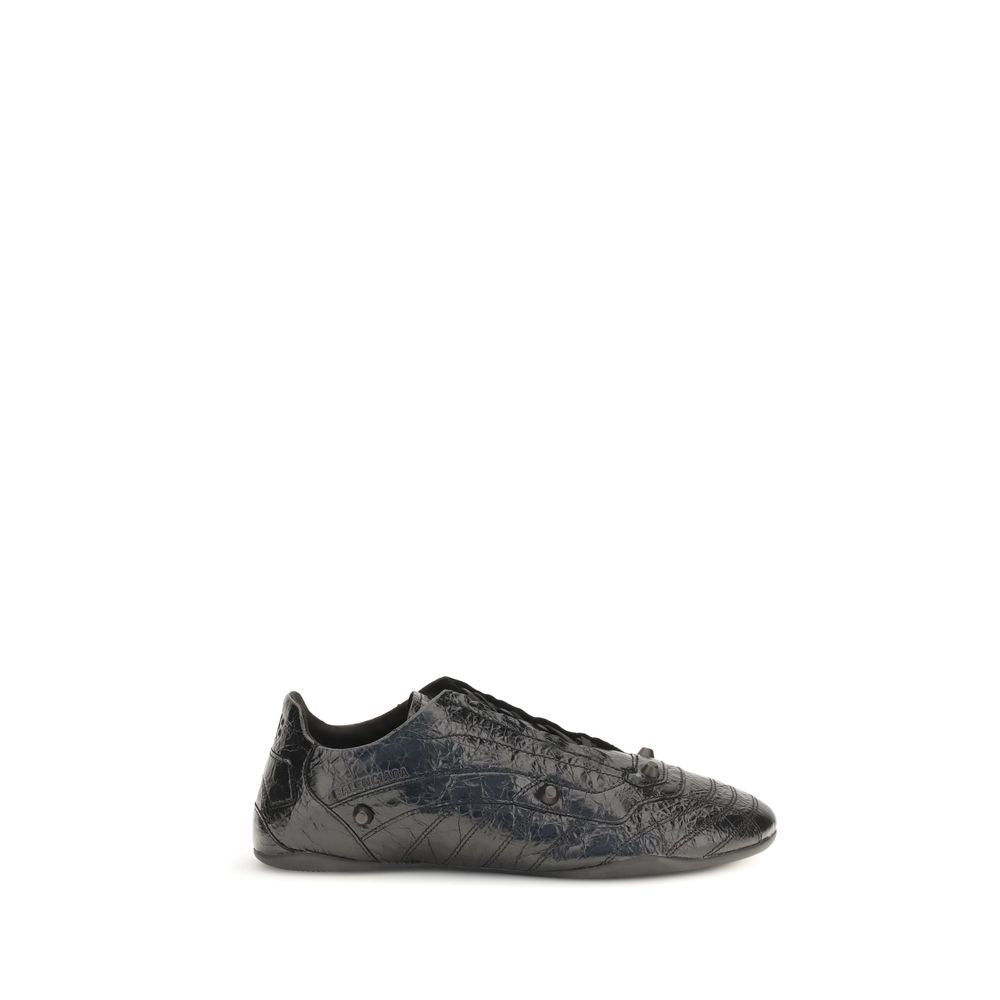 Schwarze Sneaker aus Leder 856694WZENC1080