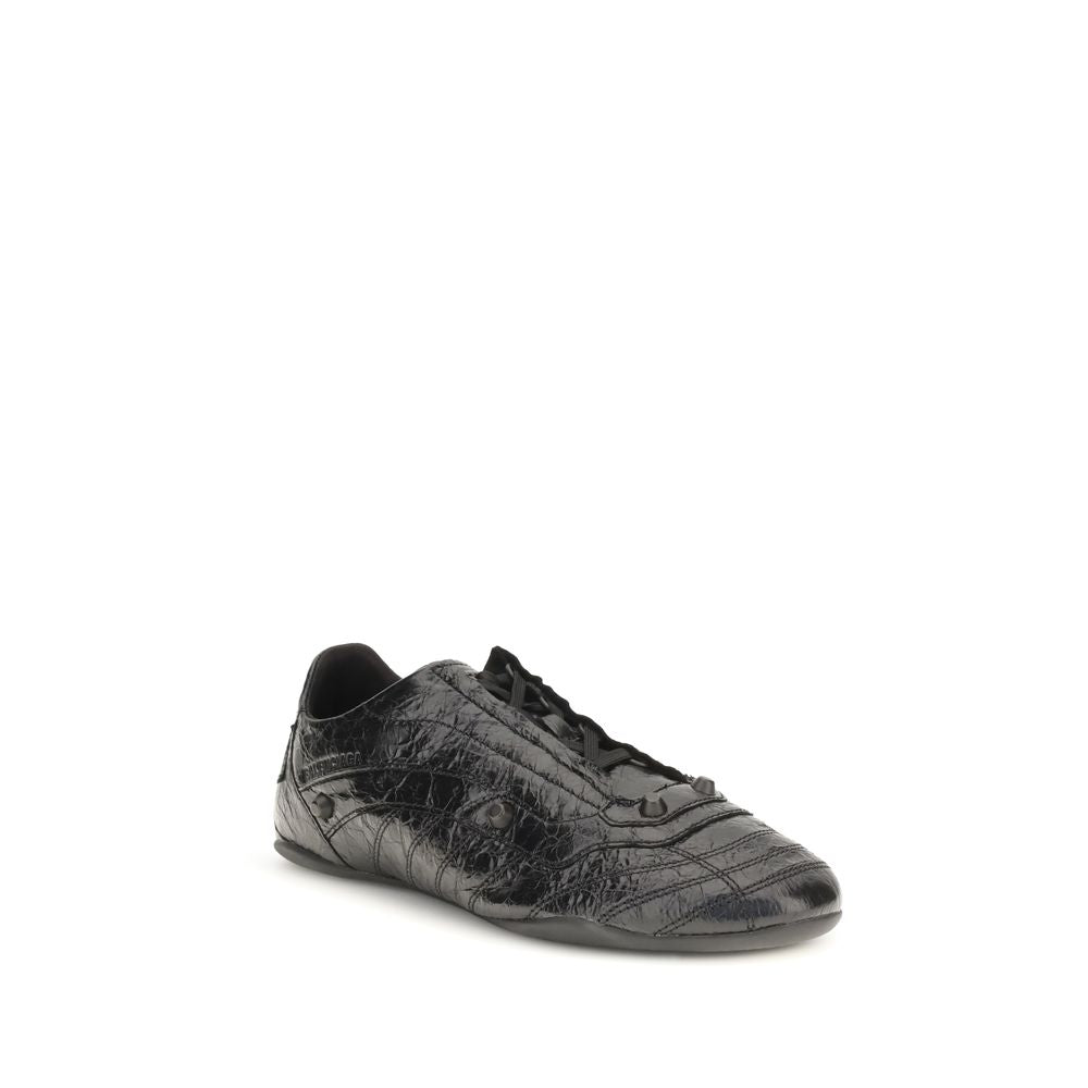 Schwarze Sneaker aus Leder 856694WZENC1080