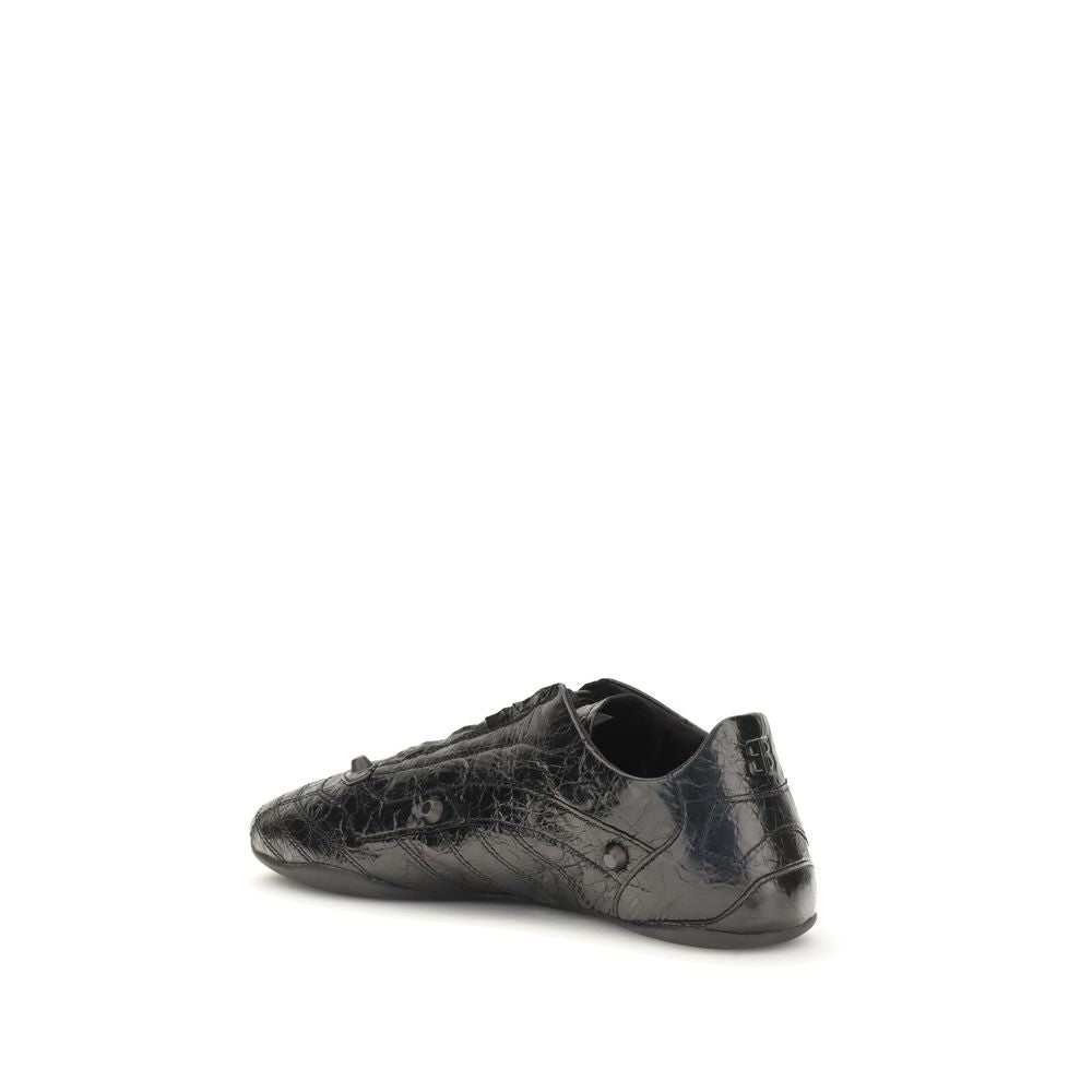 Schwarze Sneaker aus Leder 856694WZENC1080