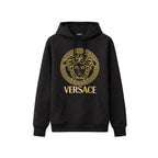 Schwarzer Baumwoll-Hoodie