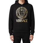 Schwarzer Baumwoll-Hoodie