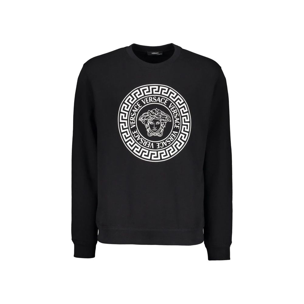Schwarzer Baumwoll-Sweatshirt
