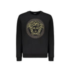 Schwarzer Baumwoll-Sweatshirt