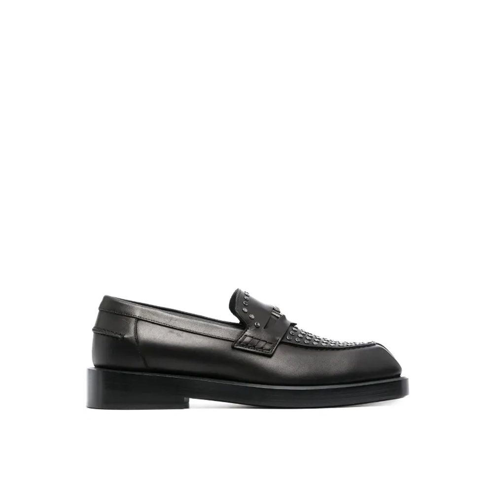 Schwarze Leder Loafer zum Hineinschlüpfen