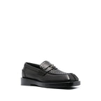 Schwarze Leder Loafer zum Hineinschlüpfen