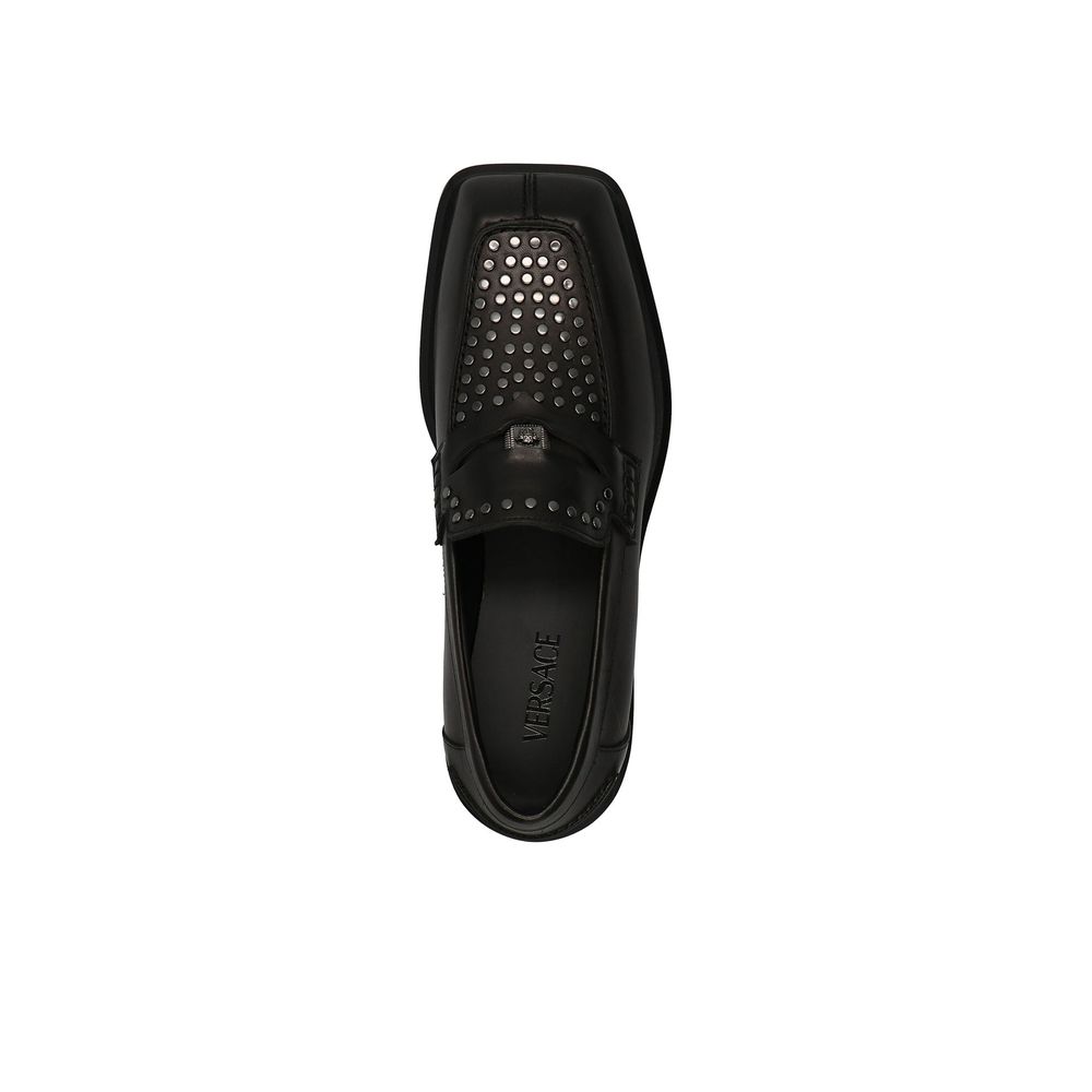 Schwarze Leder Loafer zum Hineinschlüpfen
