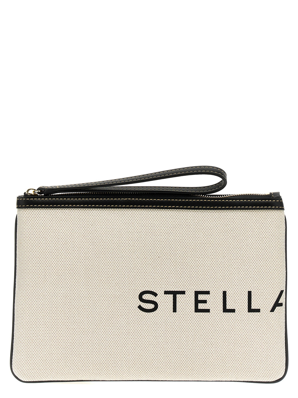 Beige Cotton Clutch Bag