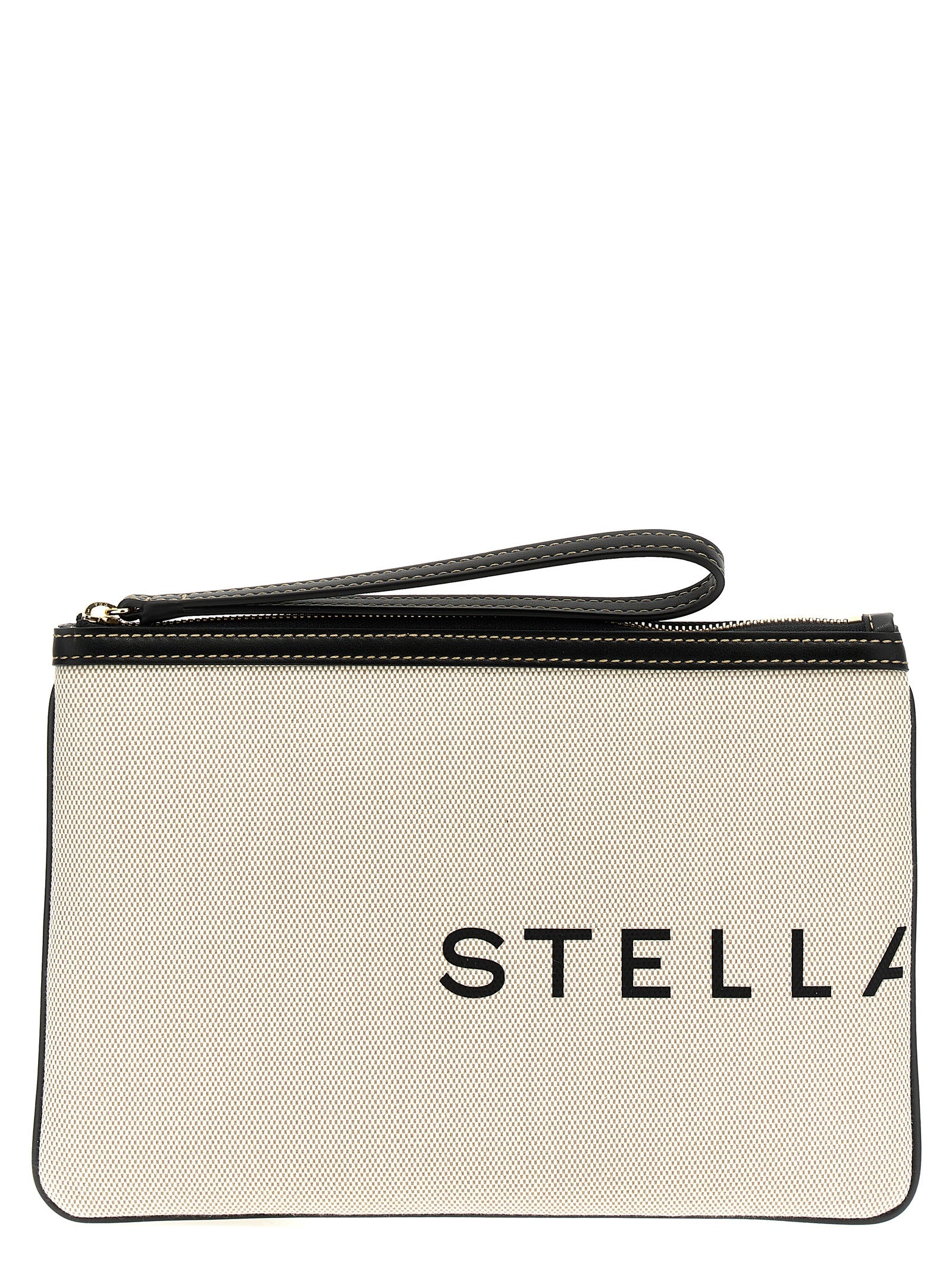 Beige Cotton Clutch Bag