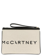 Beige Cotton Clutch Bag