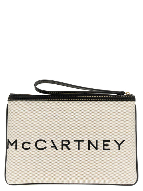 Beige Cotton Clutch Bag