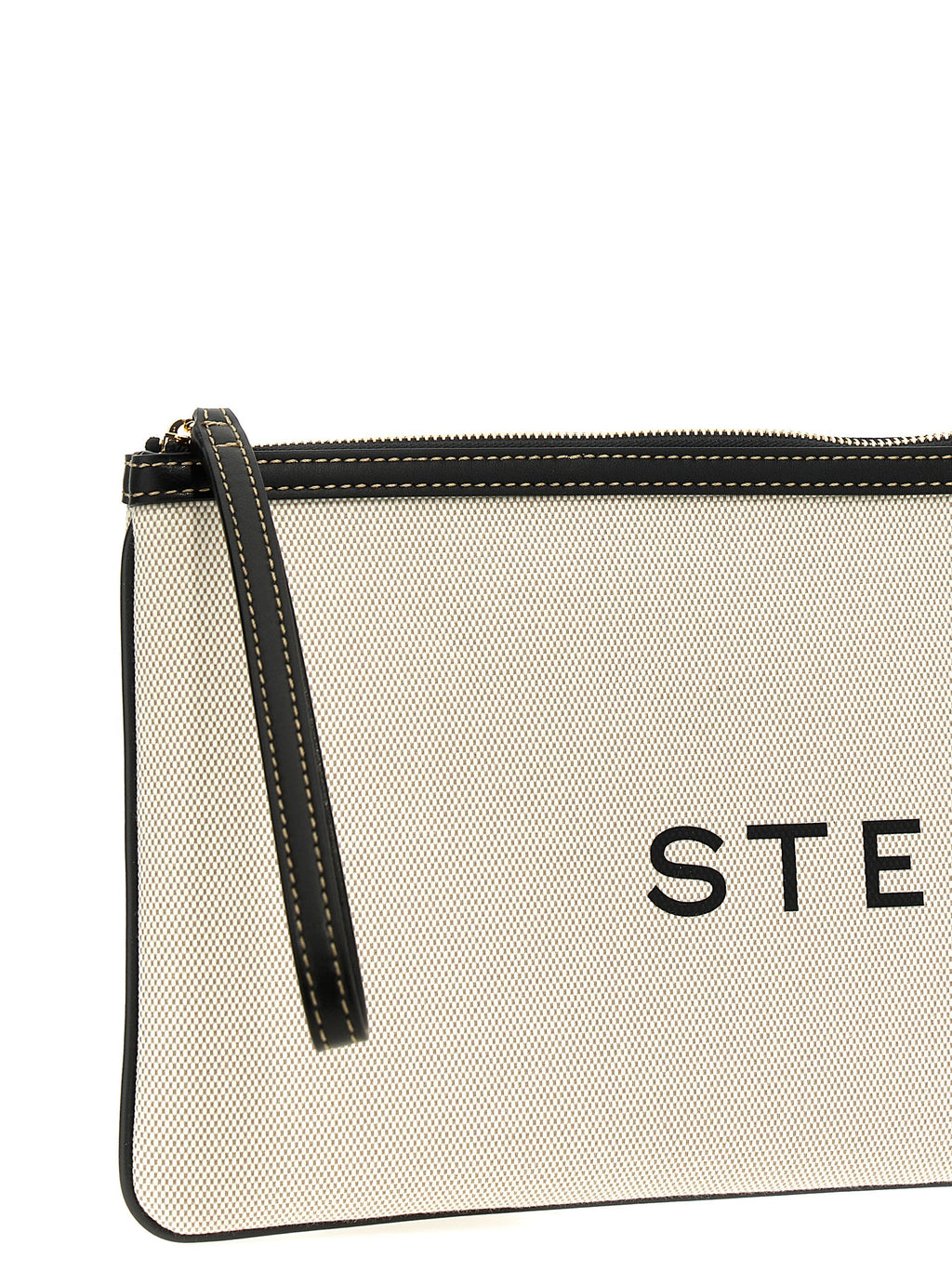 Beige Cotton Clutch Bag