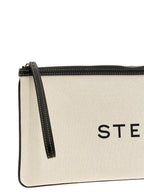 Beige Cotton Clutch Bag