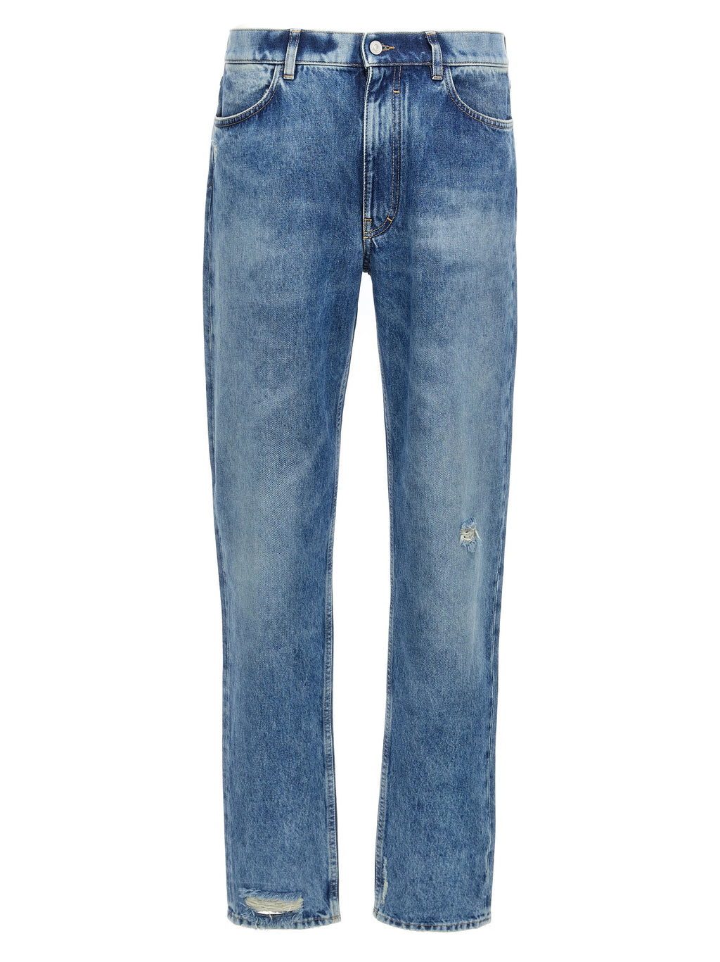 Blaue Jeans aus Baumwolle im geraden Schnitt