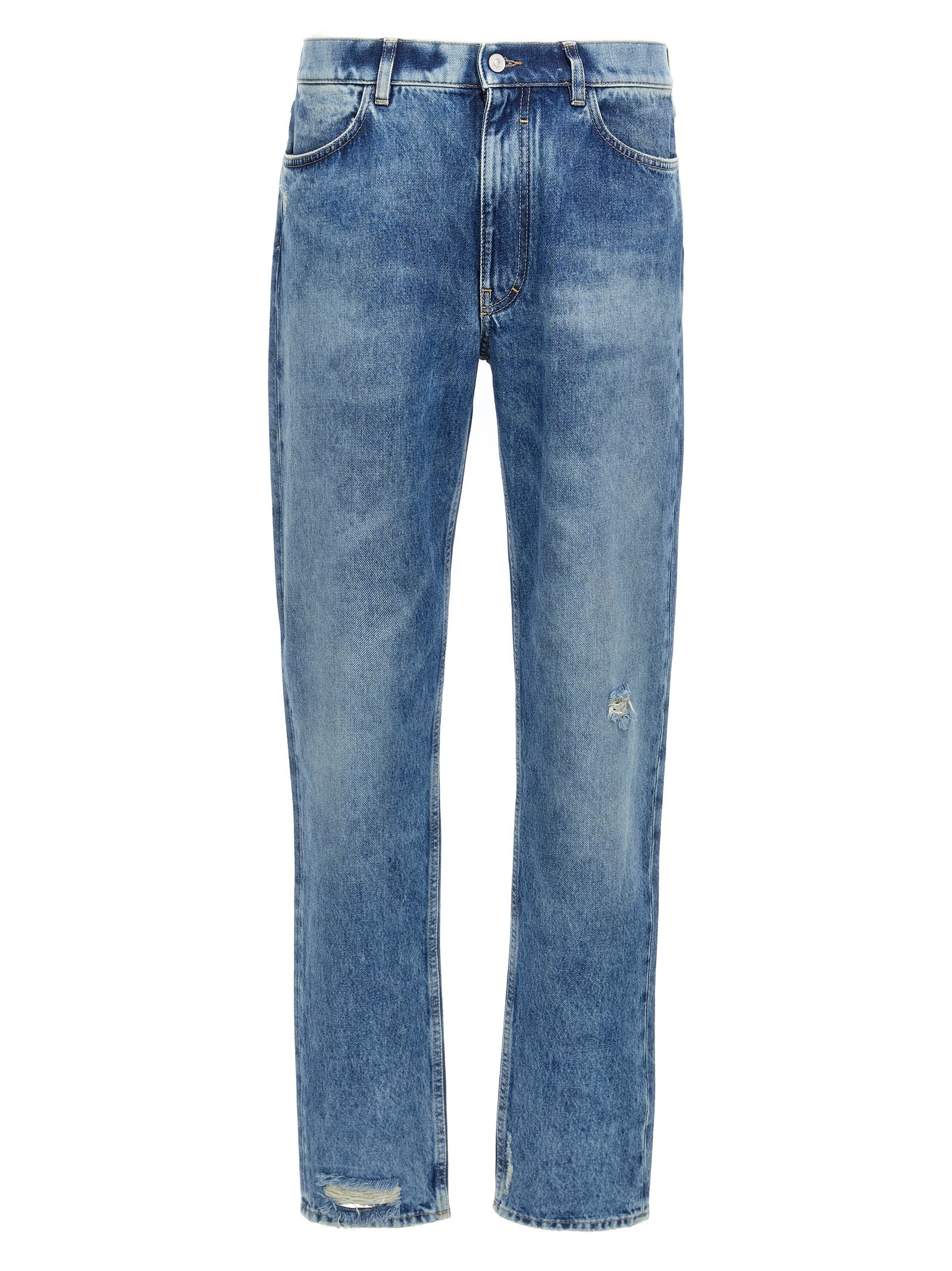 Blaue Jeans aus Baumwolle im geraden Schnitt