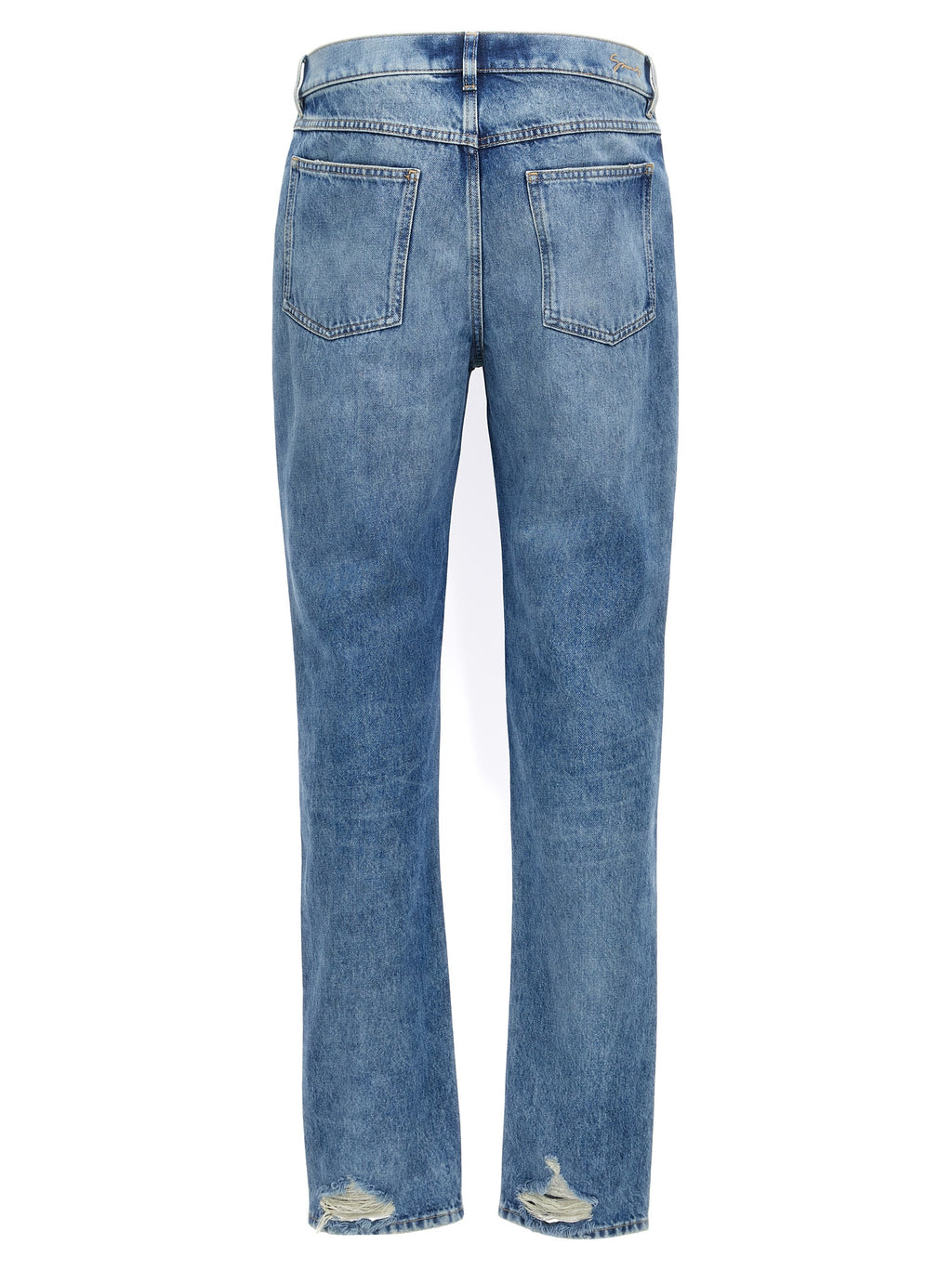 Blaue Jeans aus Baumwolle im geraden Schnitt