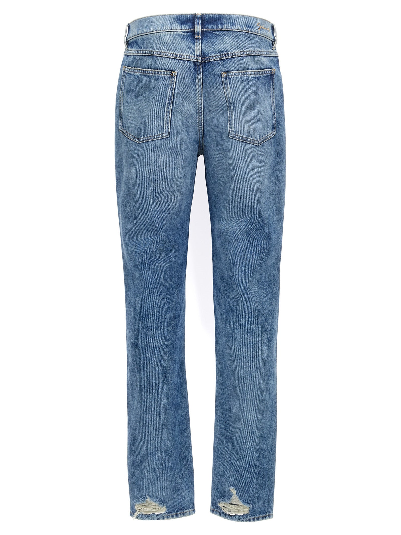 Blaue Jeans aus Baumwolle im geraden Schnitt
