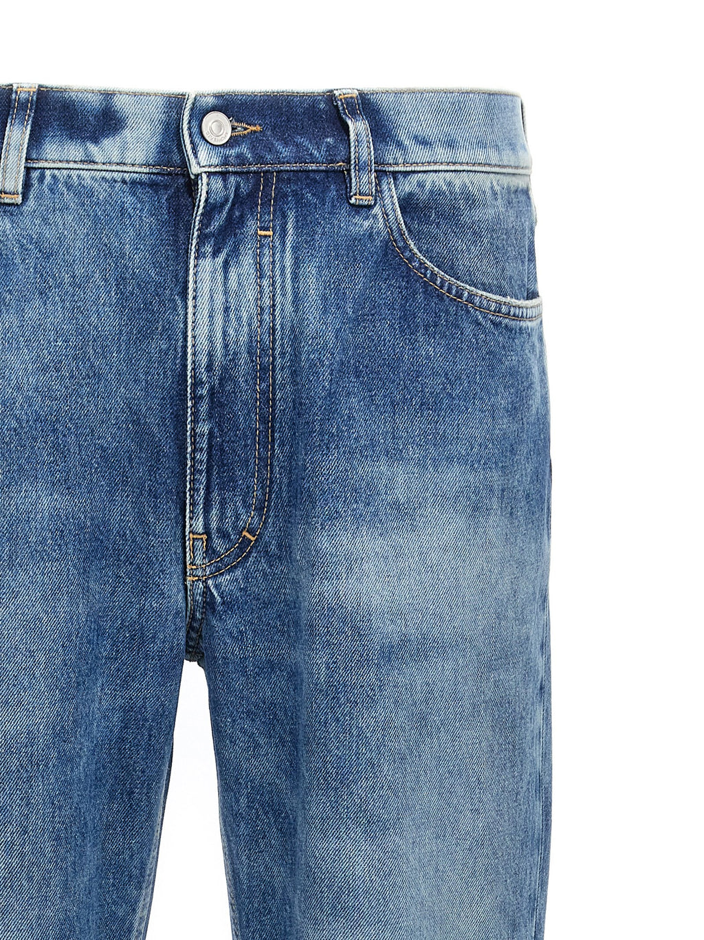 Blaue Jeans aus Baumwolle im geraden Schnitt