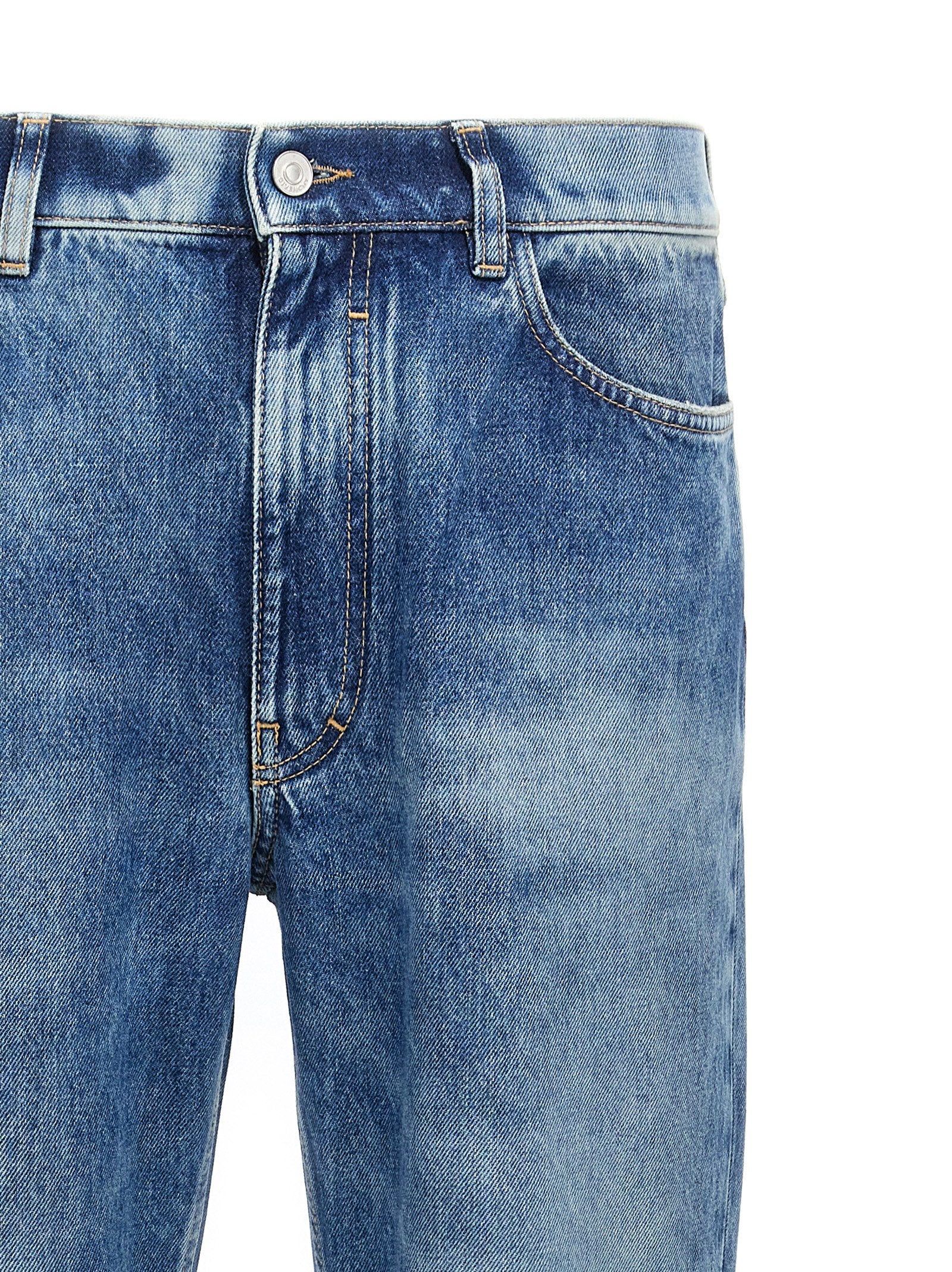 Blaue Jeans aus Baumwolle im geraden Schnitt