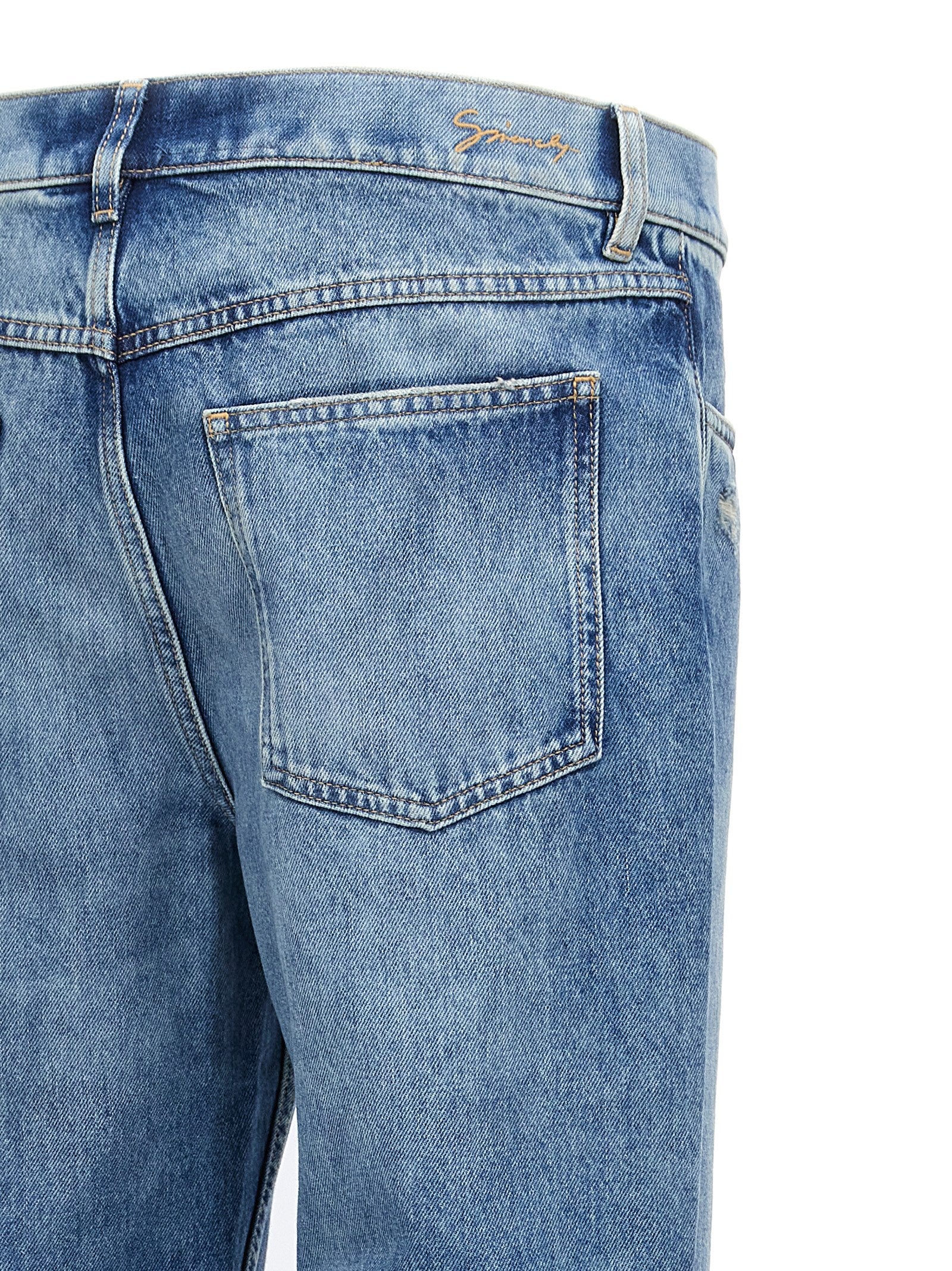 Blaue Jeans aus Baumwolle im geraden Schnitt