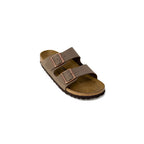Braune Leder-Slipper Birkenstock