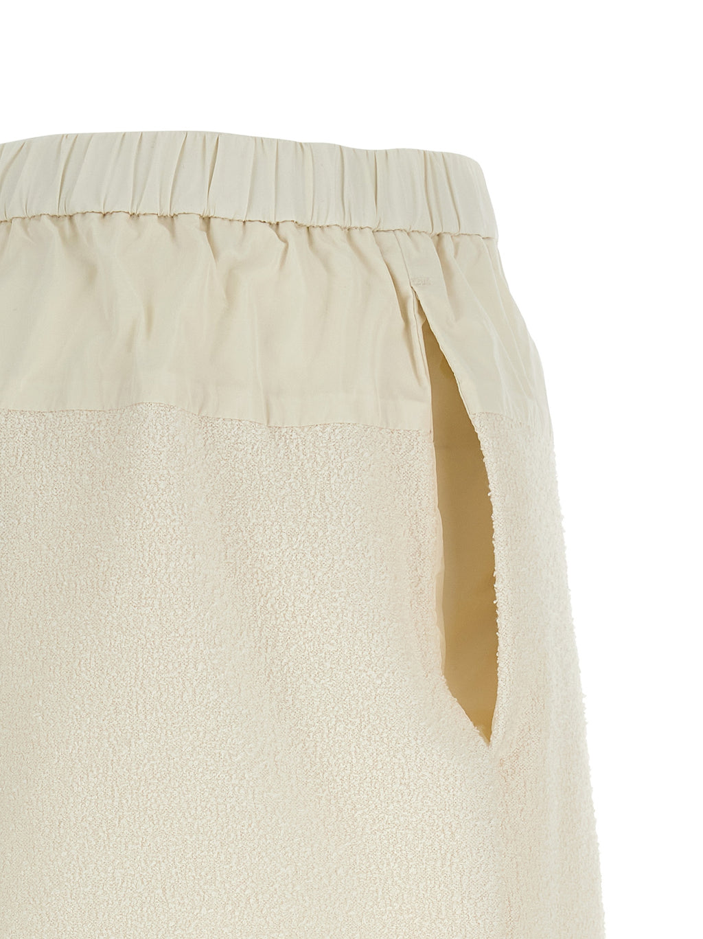 Weiße Bermuda-Shorts aus Polyester