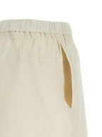 Weiße Bermuda-Shorts aus Polyester