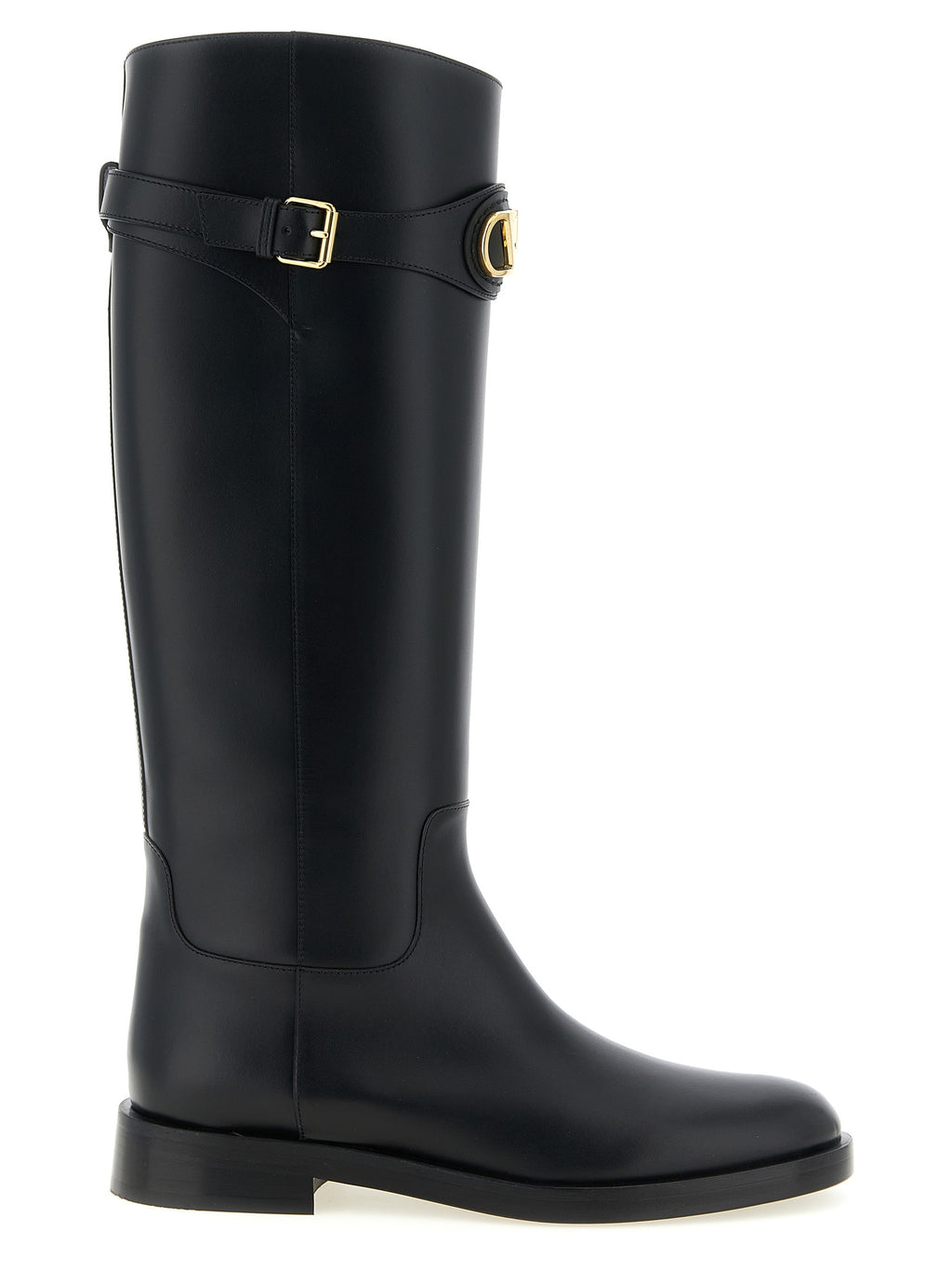 Schwarzes Kalbsleder Over-the-Knee