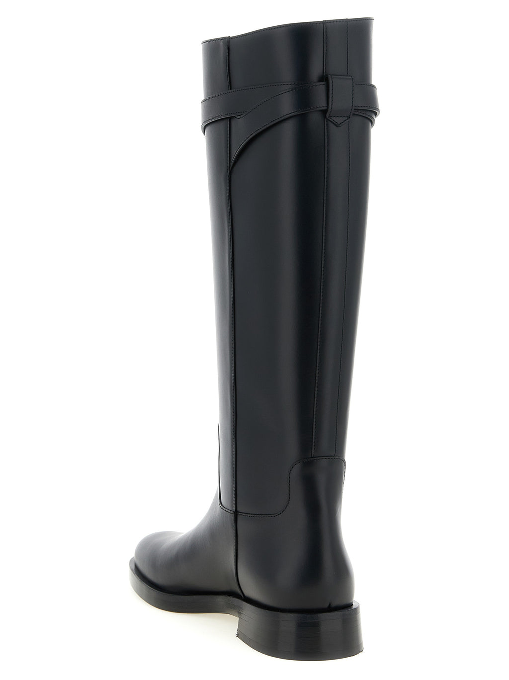 Schwarzes Kalbsleder Over-the-Knee