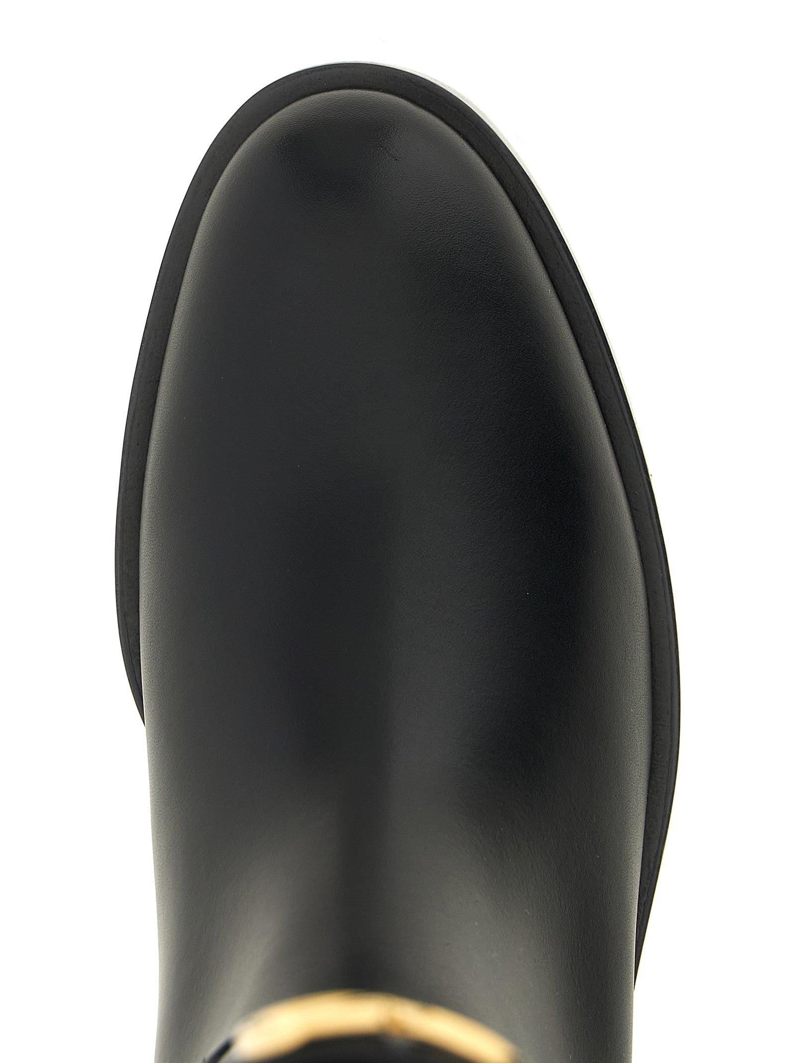 Schwarzes Kalbsleder Over-the-Knee