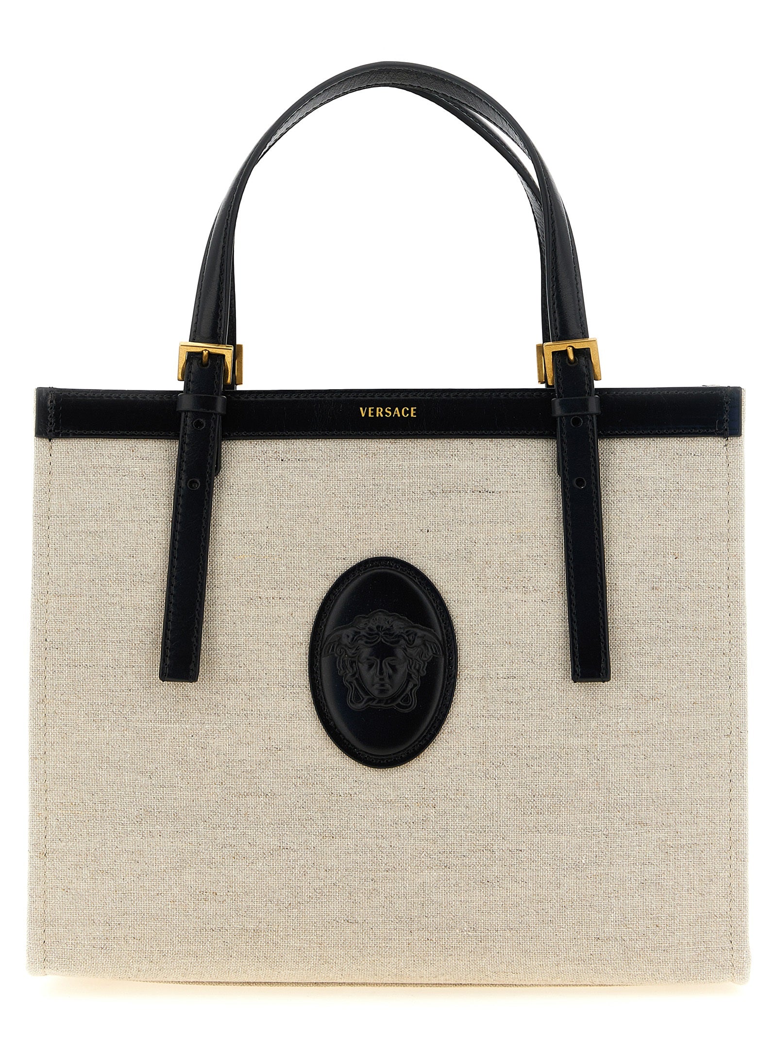 Beige Leather Tote Bag