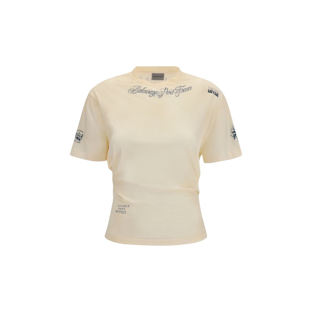 Beiges Baumwoll-T-Shirt