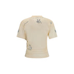 Beiges Baumwoll-T-Shirt