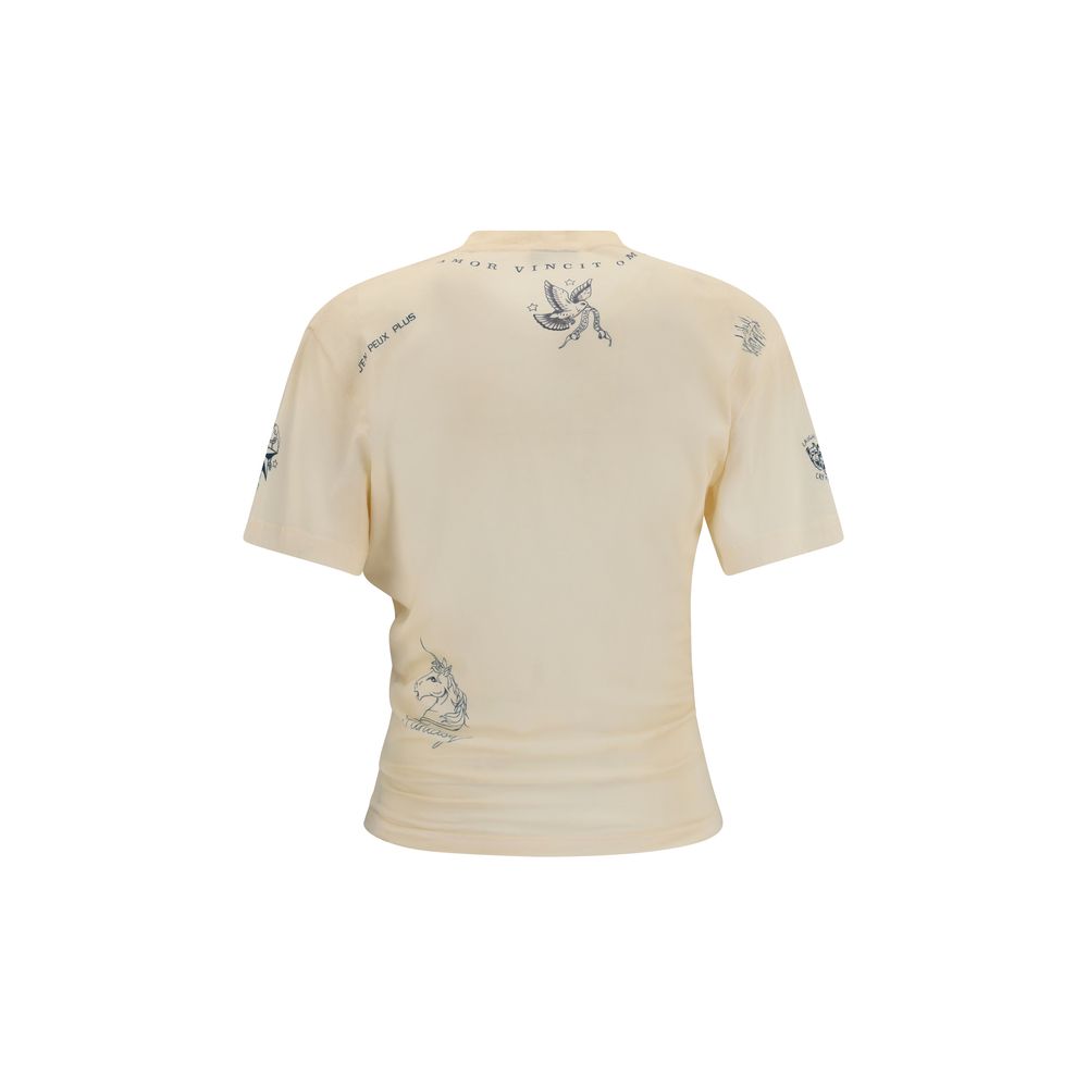 Beiges Baumwoll-T-Shirt