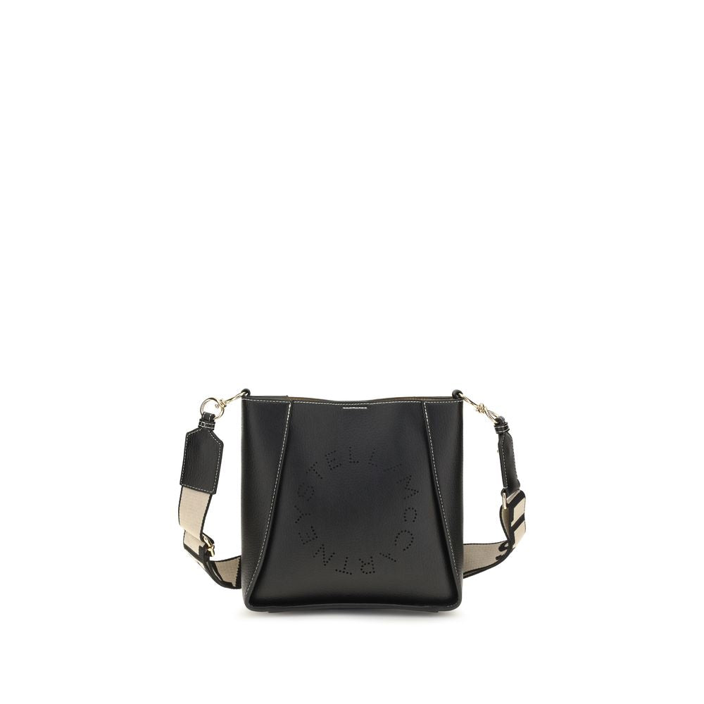 Schwarze Schultertasche aus Polyethylen
